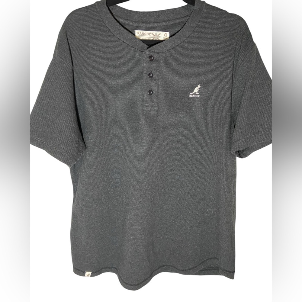 Kangol men’s Charcoal Henley t-Shirt size XL